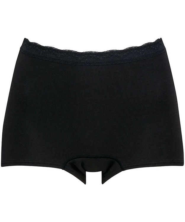 Wing サニタリーショーツ　ボーイレングスタイプ　羽付きナプキン対応　はきこみ丈ふかめ　ウイング／ワコール　EC8430 ブラック