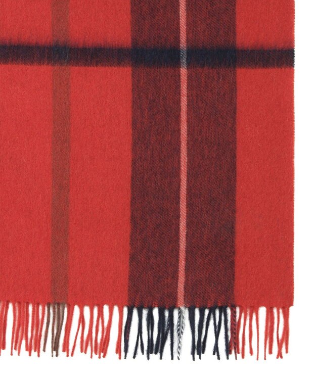 MOONBAT MACKINTOSH PHILOSOPHY(マッキントッシュ フィロソフィー）ウール100% 2WAYチェックポンチョストール レッド