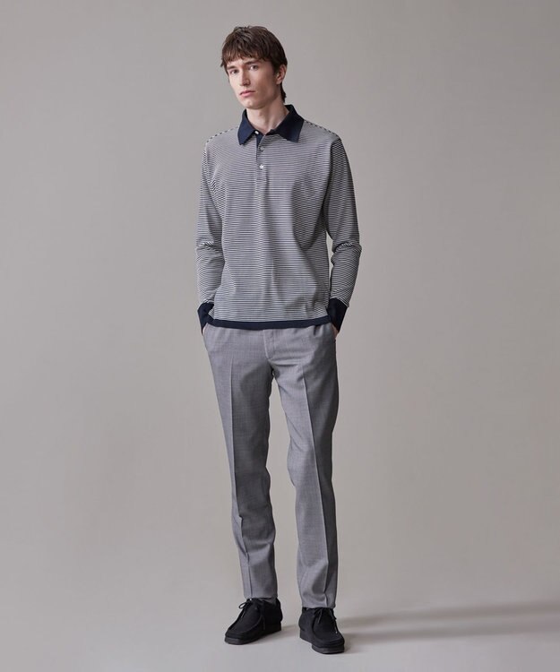 J.PRESS MEN 【Peppin Merino Comfort】【ウォッシャブル可 / 折り目加工】バーズアイ スラックス / ノータック ライトグレー系