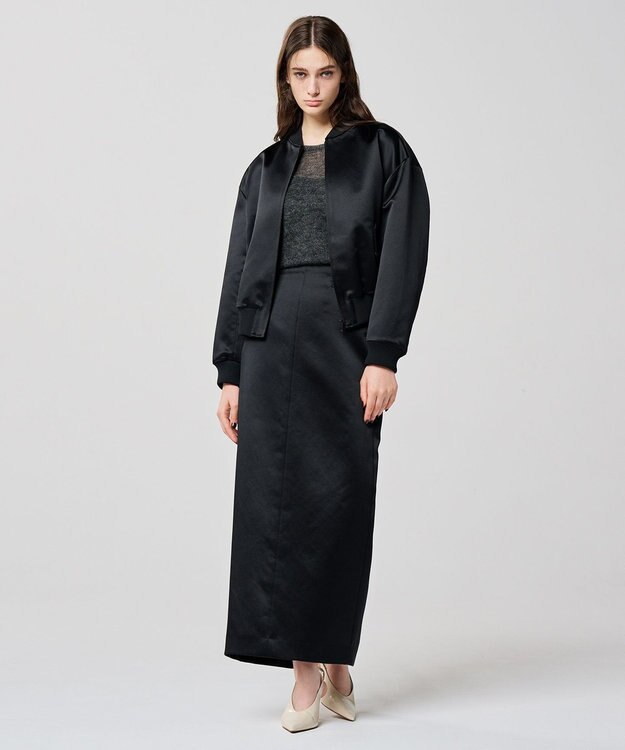 uncrave ラスターサテン ブルゾン（uncrave WHITE） ブラック