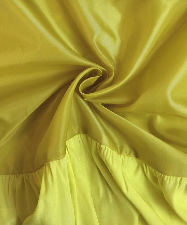 Tiaclasse 【洗える】ギャザーフリルティアードスカート イエロー