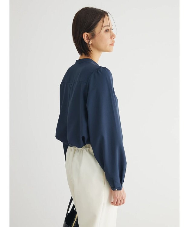 Green Parks ＢＰ　ケア楽　ポイント釦ブラウス Navy