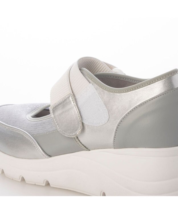 ing <ing>【WEB限定】厚底メッシュストラップスニーカー シルバー