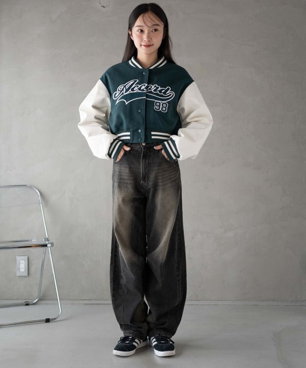 WEGO スタジアムロゴショートスタジャン グリーン