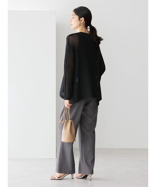 AMERICAN HOLIC 透かし編みメッシュニットプルオーバー Brown