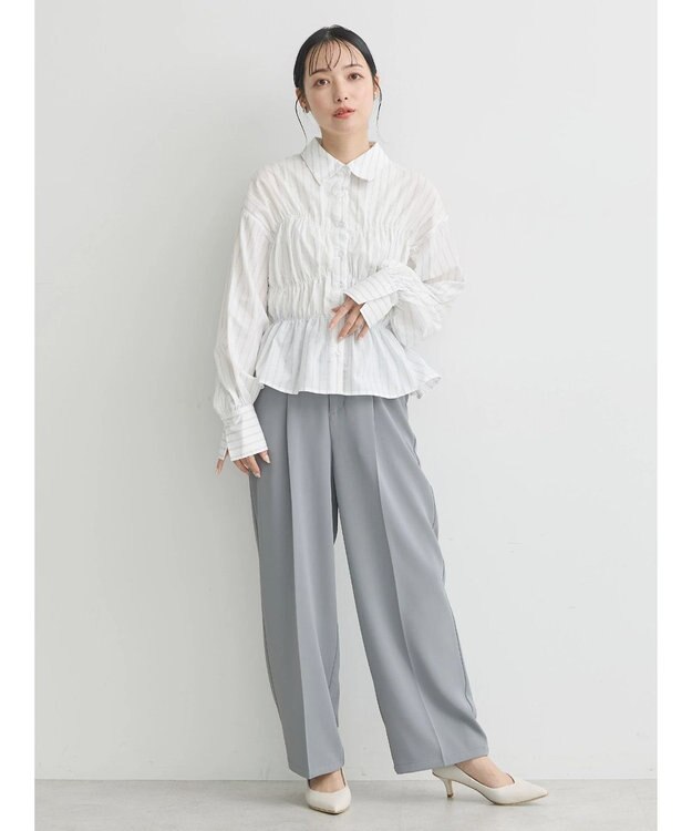 earth music&ecology ビスチェライクシャーリングシャツ（ストライプ） Stripe