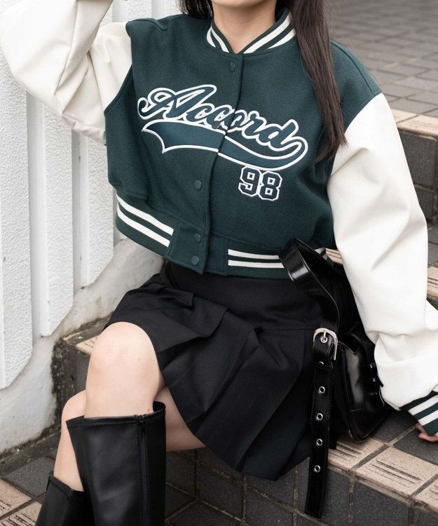 WEGO スタジアムロゴショートスタジャン グリーン