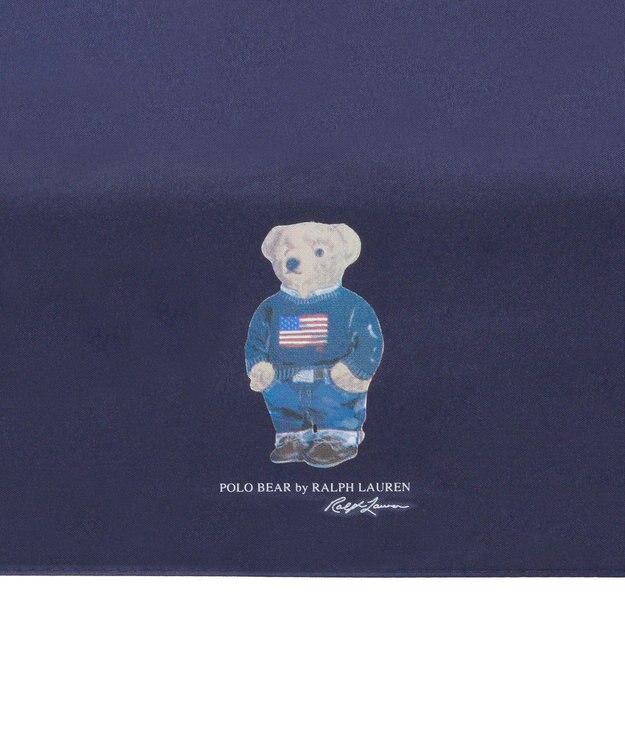 MOONBAT 【WEB限定/遮光率100%/遮熱/UV/耐風】POLO RALPH LAUREN（ポロ ラルフローレン）晴雨兼用日傘 ポロベア 無地 折りたたみ傘 ディープブルー