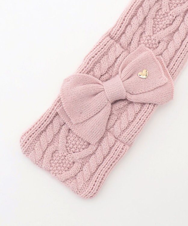 ANY KIDS ケーブルニットマフラー ピンク