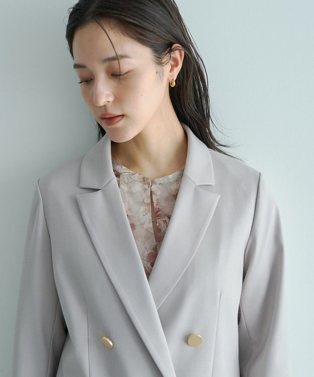 YECCA VECCA 金釦テーラードジャケット Gray Beige