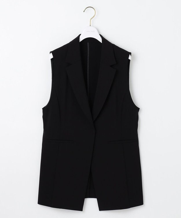ANY SIS L 【洗える】セレモニーダブルクロス ジレ ブラック
