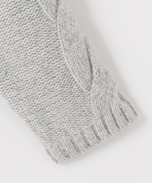 JOSEPH ABBOUD 【インポート素材/軽量】ベビーアルパカ ニットパーカー ライトグレー系