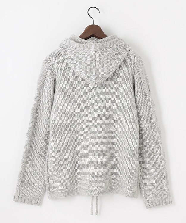 JOSEPH ABBOUD 【インポート素材/軽量】ベビーアルパカ ニットパーカー ライトグレー系