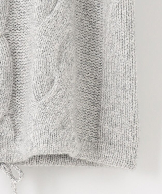 JOSEPH ABBOUD 【インポート素材/軽量】ベビーアルパカ ニットパーカー ライトグレー系