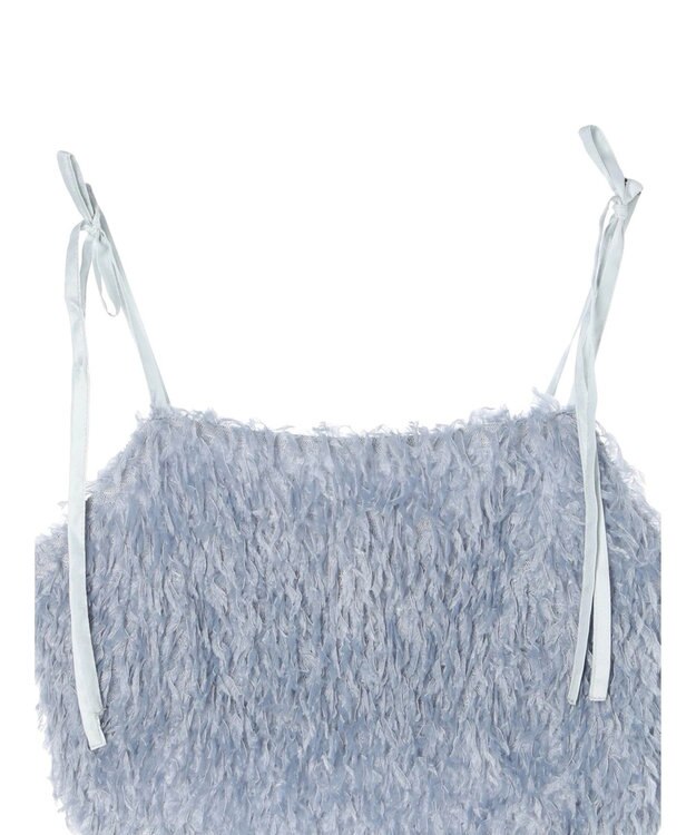 earth music&ecology 肩リボンフェザービスチェ Blue