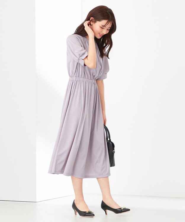 ANY SIS 【接触冷感・吸水速乾・UVケア】エアリードレープスムース ワンピース ラベンダー