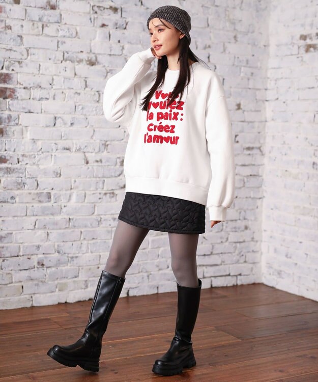 Green Parks ・ＤＯＵＢＬＥ　ＦＬＡＧＳ　サガラ刺繍スウェット Off White