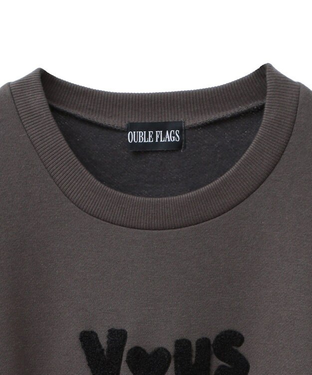 Green Parks ・ＤＯＵＢＬＥ　ＦＬＡＧＳ　サガラ刺繍スウェット Charcoal Gray