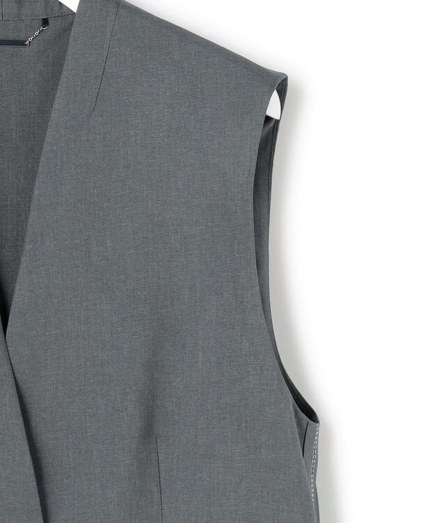 ICB L 【WEB＆一部店舗限定】 SerikaWorsted ノーカラーロングジレ ミディアムグレー