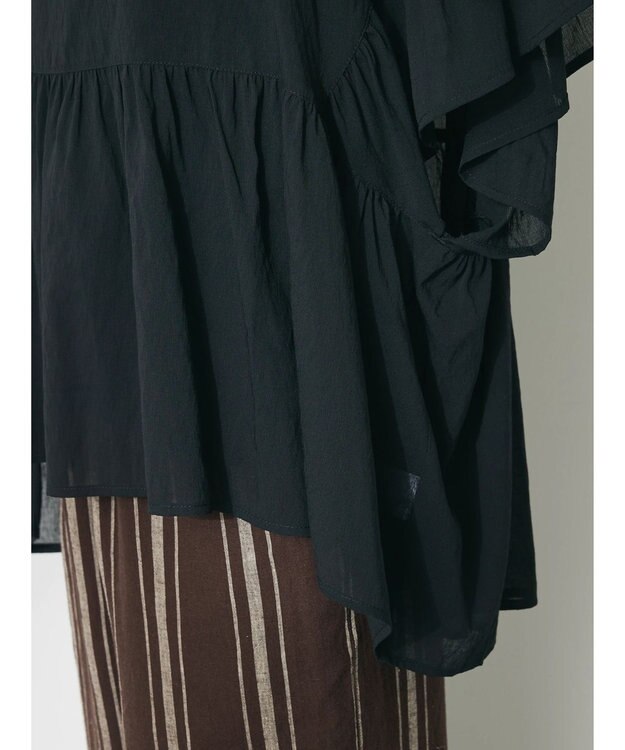 CRAFT STANDARD BOUTIQUE ウ゛ィンテージボイルティアード切替ブラウス Black