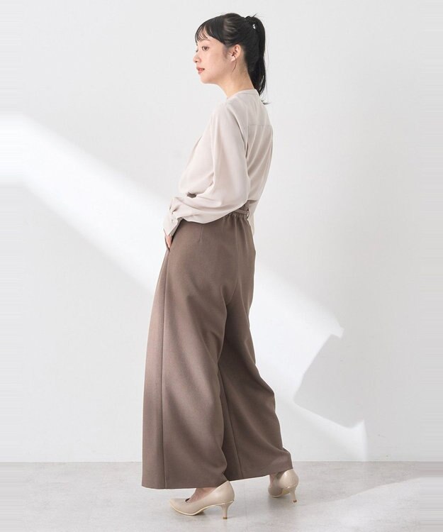 earth music&ecology フロントタックブラウス Beige