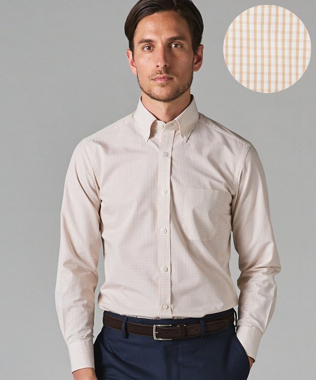 GOTAIRIKU 【形態安定】PREMIUMPLEATS_ボタンダウン 通年ドレスシャツ ベージュ系4