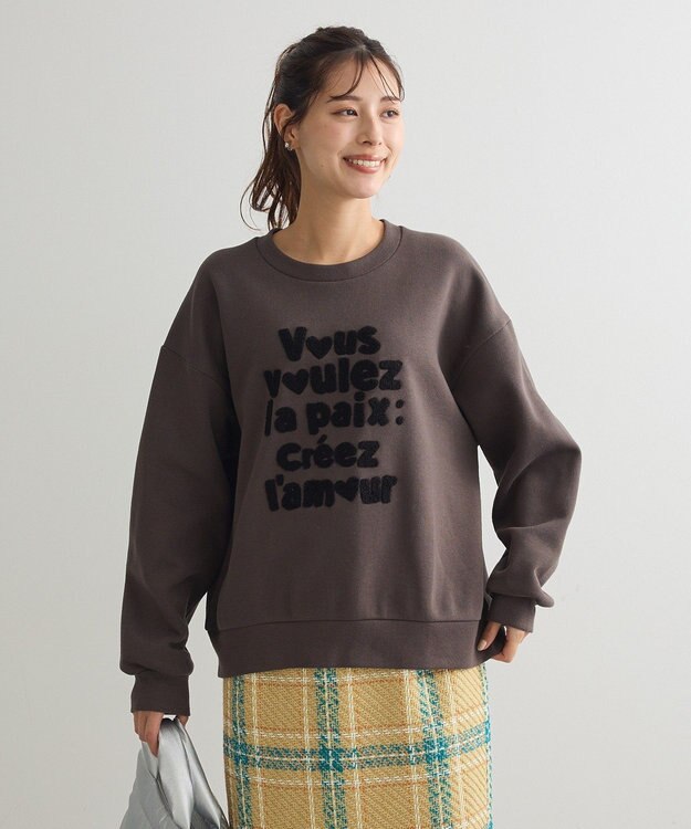 Green Parks ・ＤＯＵＢＬＥ　ＦＬＡＧＳ　サガラ刺繍スウェット Charcoal Gray