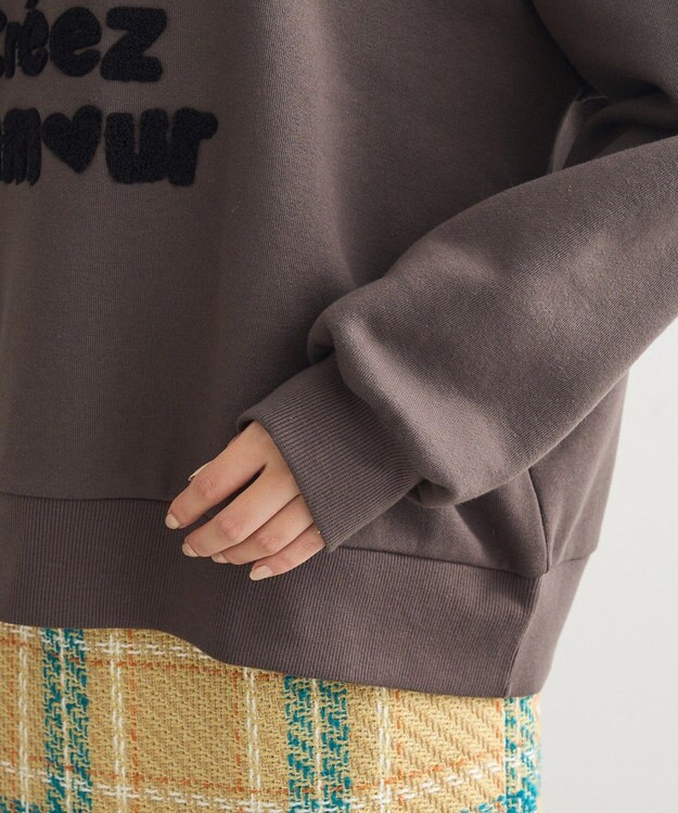 Green Parks ・ＤＯＵＢＬＥ　ＦＬＡＧＳ　サガラ刺繍スウェット Charcoal Gray