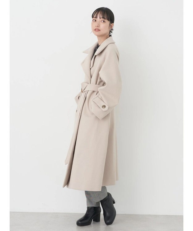 earth music&ecology ２ｗａｙカラーロングコート Beige