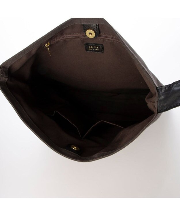 UNBILLION ペルケ perche / FOOD TEXTILE×牛革ソフトリボンハンドルトート ブラック