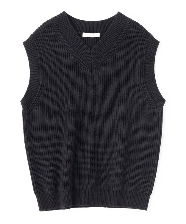 UNFILO MENS 【男女兼用】バルキー ニットベスト ブラック