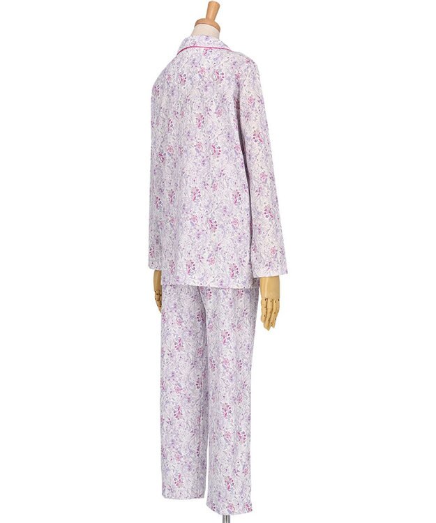 WACOAL パジャマ 長袖 長ズボン 綿100%(本体) 天竺素材 ミントン レディース NDX560 /ワコール ホワイト