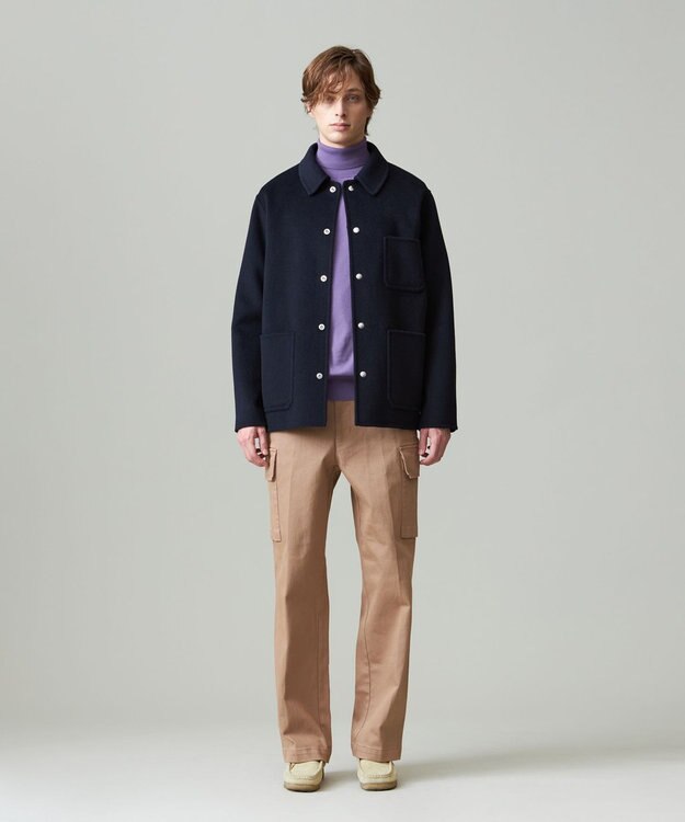 J.PRESS MEN 【WEB限定カラー有】カシミアWフェイス 3パッチ カバーオール ネイビー系