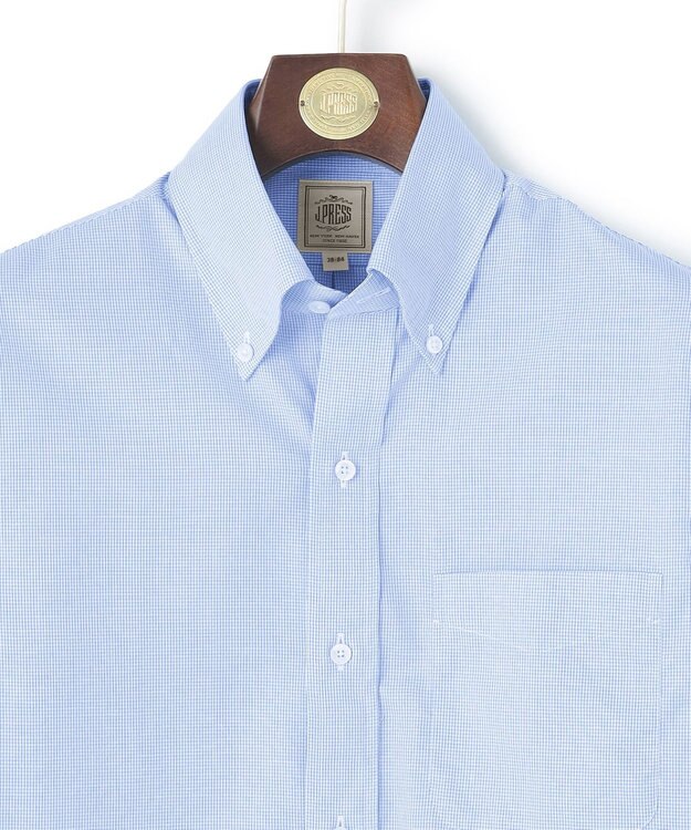 J.PRESS MEN 【Single Needle Tailoring / 形態安定】ブロードチェック シャツ / B.D. サックスブルー系3