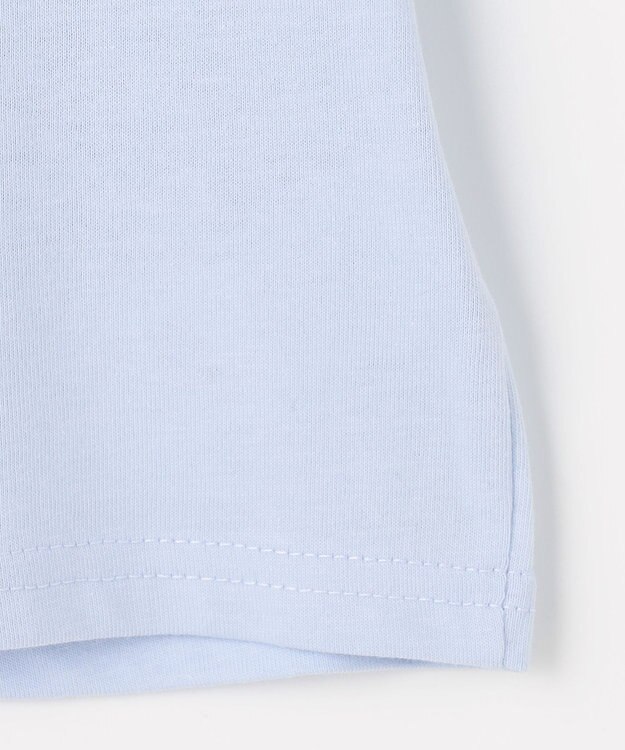 ANY KIDS 【洗濯機可能】肩あき ロゴ刺繍Tシャツ サックスブルー