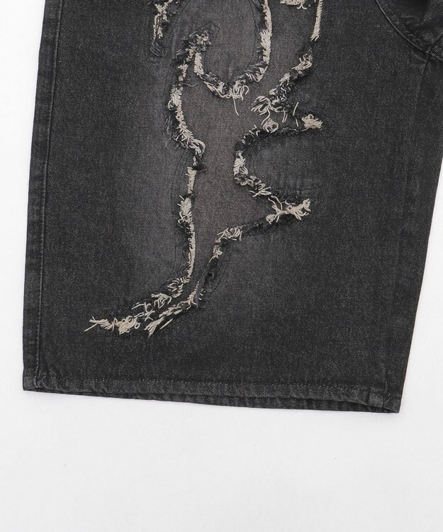 WEGO スーパーバギーフリンジデニムショーツ 柄2