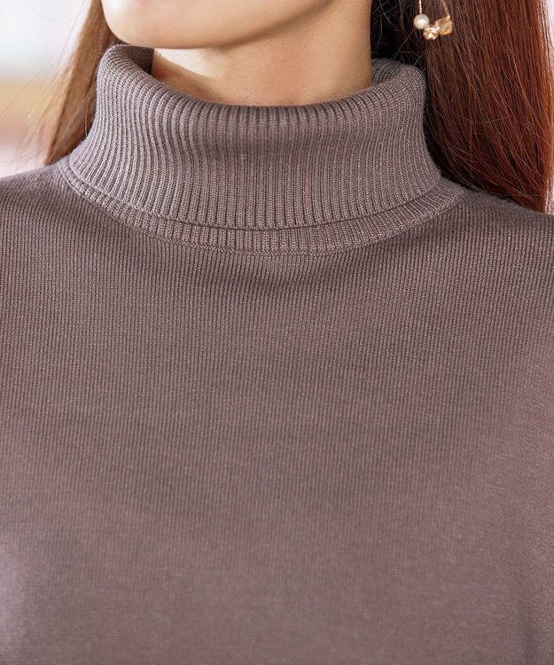 Tiaclasse L 【洗える】コンビフレアニットトップス モカ