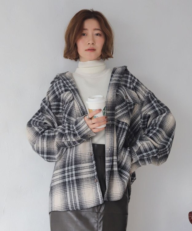 WEGO 【2025年秋冬新作/ユニセックス着用ITEM/SMLサイズ展開】ヘビーネルチェックシャツ（LS） 柄2