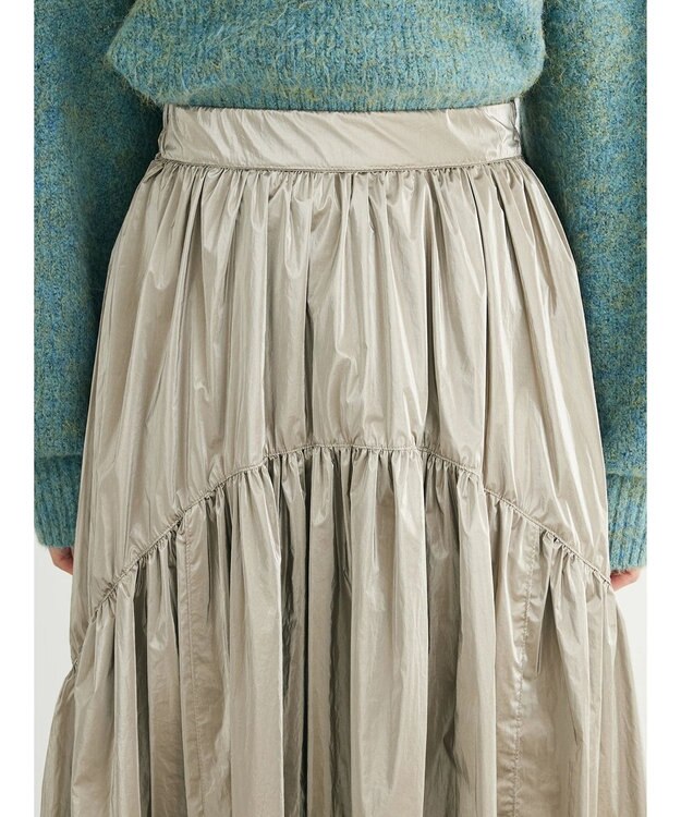 Green Parks ・ＥＬＥＮＣＡＲＥ　ＤＵＥ　メタリックティアードスカート Gold