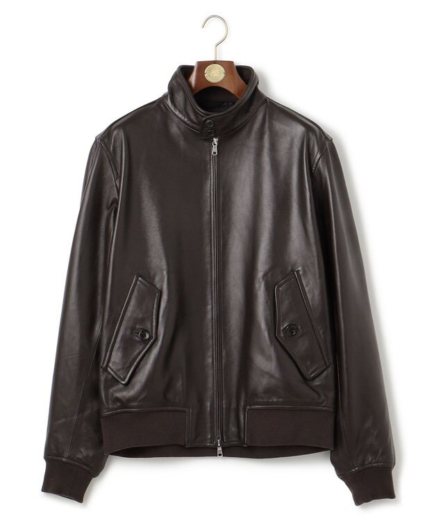 J.PRESS MEN ナッパレザー ゴルフジャケット ダークブラウン系