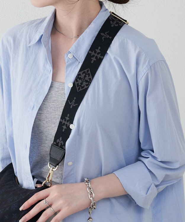 russet アレンジショルダーベルト［Monogram］(CE-1099) Black（ゴールド金具）