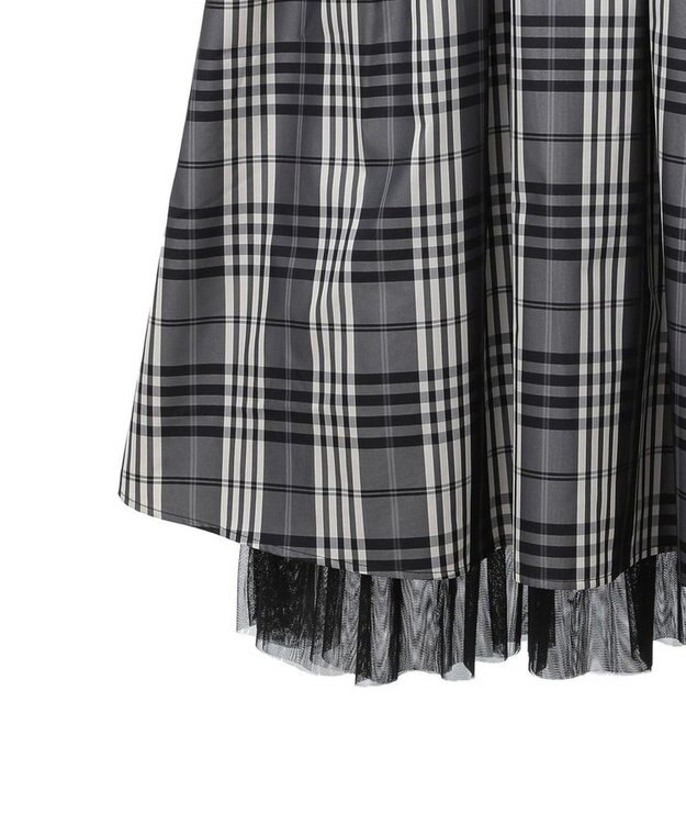 Green Parks ・ＳＵＧＡＲ　ＳＰＯＯＮ　チェックギャザーワンピース Black