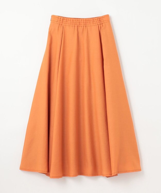 GRACE CONTINENTAL リネンタッチタックフレアスカート オレンジ