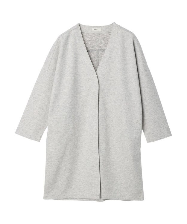 earth music&ecology 圧縮風ポンチコーディガン Light Gray