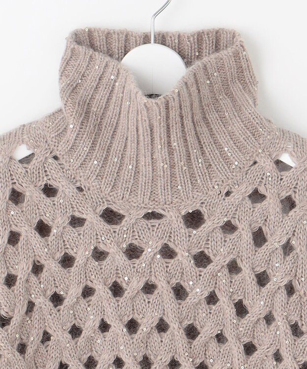 自由区 【カトリエムブーケ】Paillette mix スパンコールプルオーバーニット ベージュ