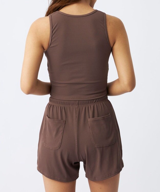 OP／FILA 【ocean pacific】ラッシュガード付き水着4点セット タンキニデザイン ブラウン