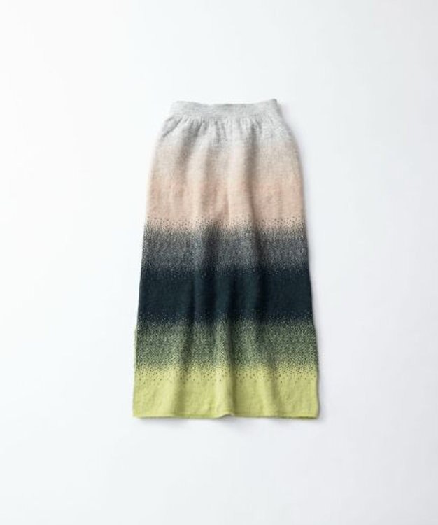 TRICOTE GRADATION SHAGGY SKIRT／グラデーションシャギースカート 42GREEN