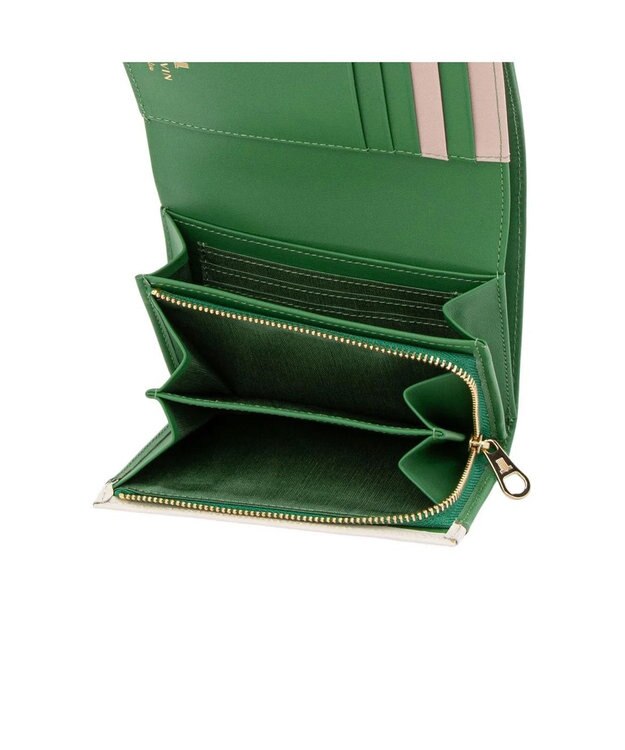 LANVIN en Bleu リュクサンブールカラー 二つ折り被せ財布 グリーン