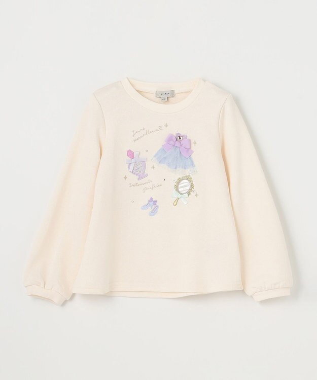 ANY KIDS 【らくっトレーナー】裏毛 プリンセスデザイン トレーナー エクリュ