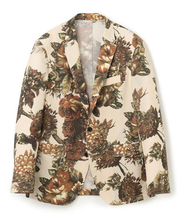 JOSEPH HOMME クールドッツストレッチ花柄　ジャケット ベージュ系5